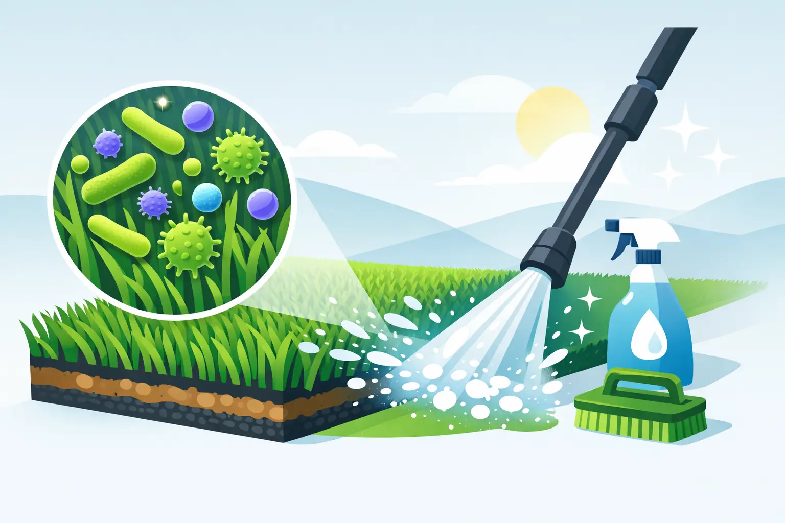 Bacteria Removal From Synthetic Turf