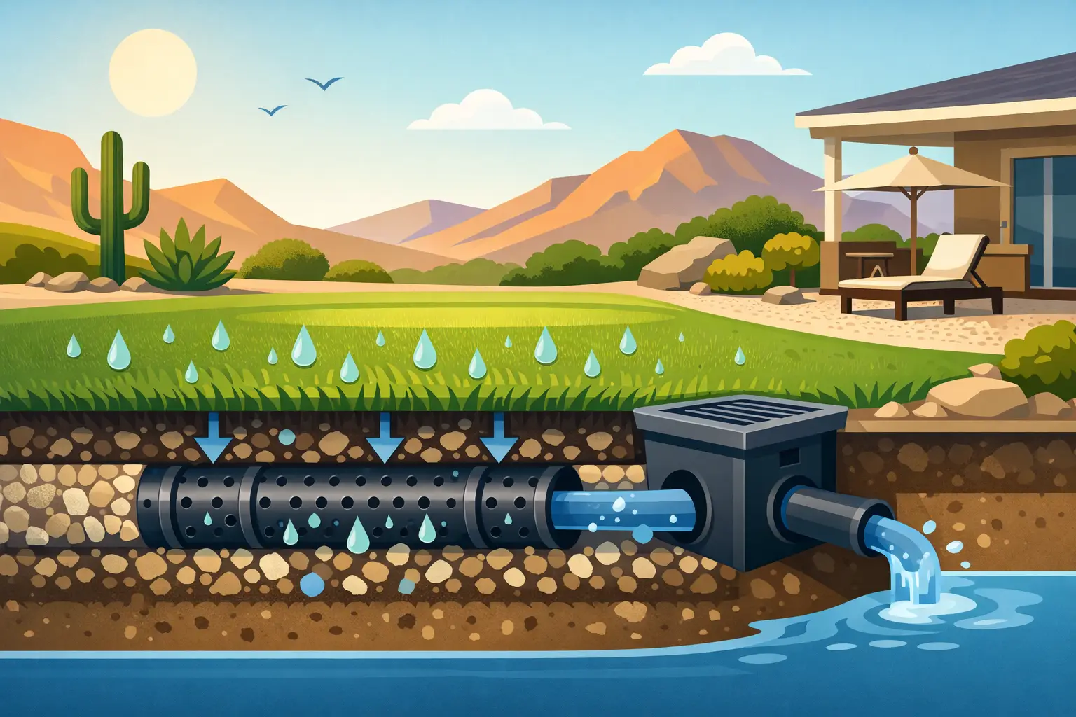 Best Turf Drainage Solutions for Arizona Yards