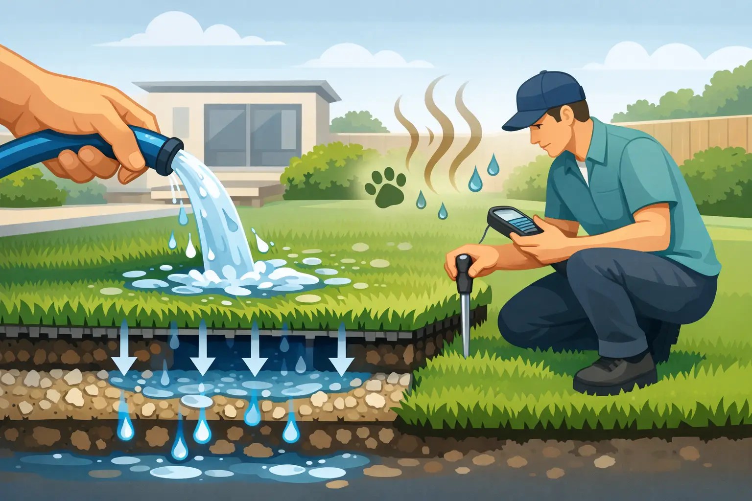 How to Test Turf Drainage Before Odors Take Over